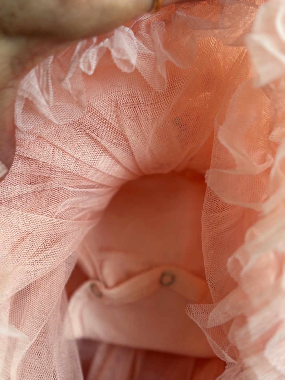 Pink Ruffle Tulle Pageant Dress with Bow - Picture 2 of 2